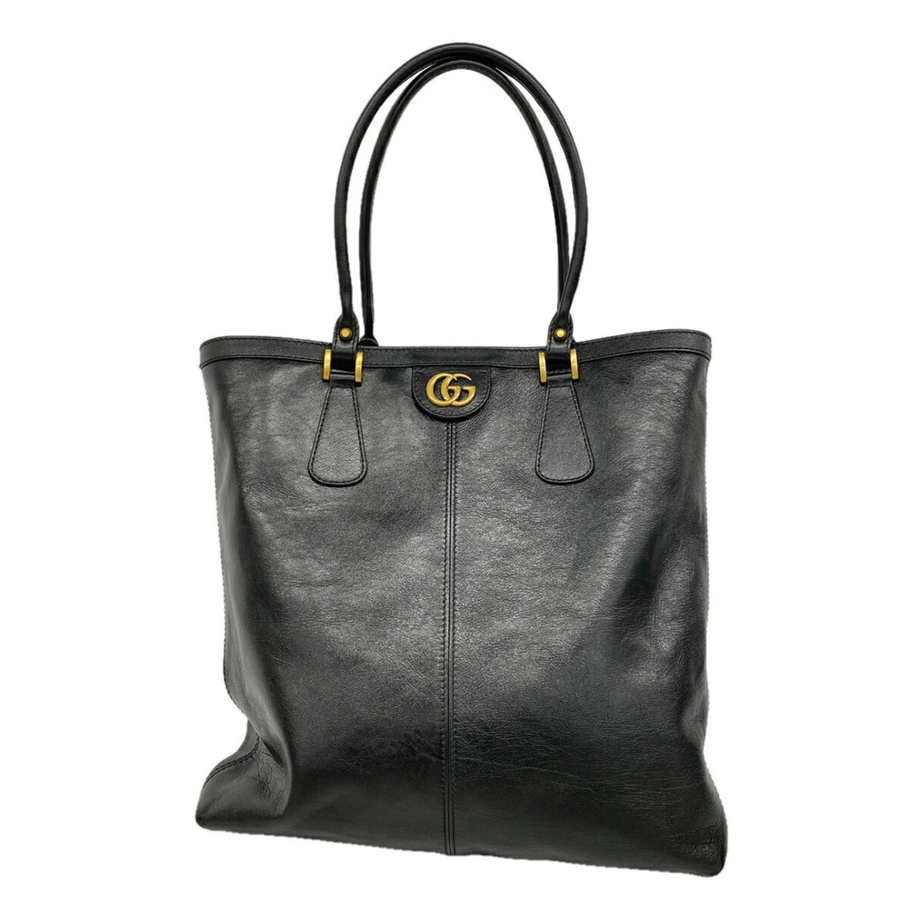 Gucci GG Marmont Tote Bag 547851 Leather Black Men's & Women's